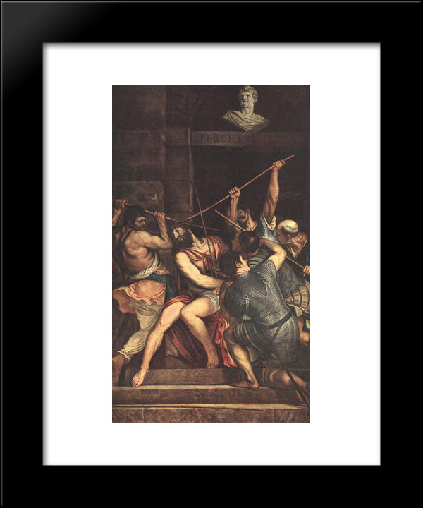 Christ Crowned With Thorns 20x24 Black Modern Wood Framed Art Print Poster by Titian