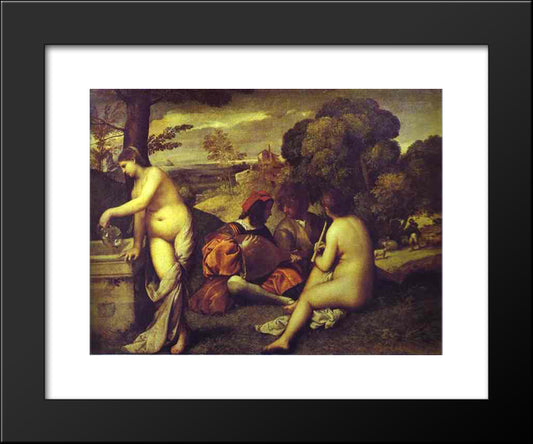 Concert Champetre 20x24 Black Modern Wood Framed Art Print Poster by Titian