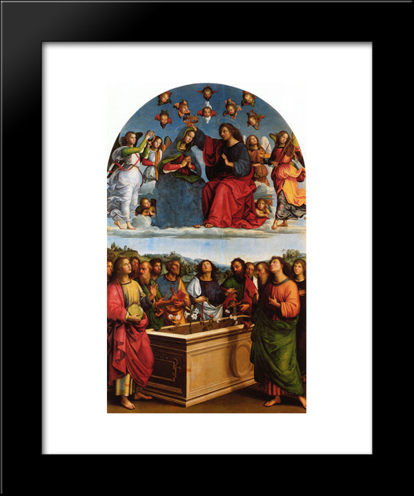 Coronation Of The Virgin 20x24 Black Modern Wood Framed Art Print Poster by Titian