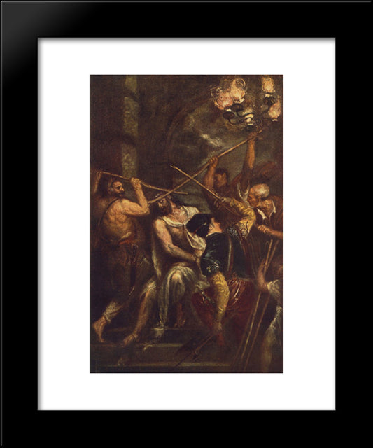 Crowning With Thorns 20x24 Black Modern Wood Framed Art Print Poster by Titian