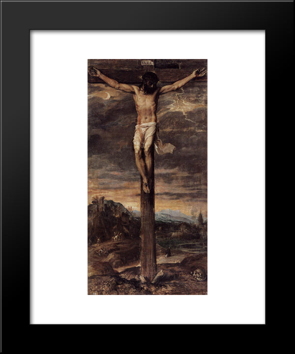 Crucifixion 20x24 Black Modern Wood Framed Art Print Poster by Titian