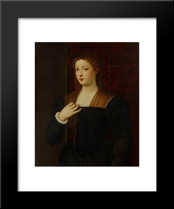 Giulia Gonzaga 20x24 Black Modern Wood Framed Art Print Poster by Titian