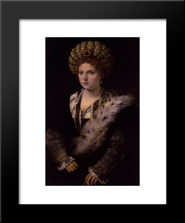 Isabella D Este, Duchess Of Mantua 20x24 Black Modern Wood Framed Art Print Poster by Titian