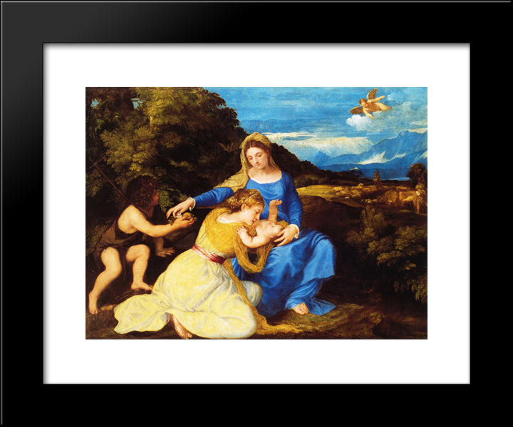 Madonna Aldobrandini 20x24 Black Modern Wood Framed Art Print Poster by Titian