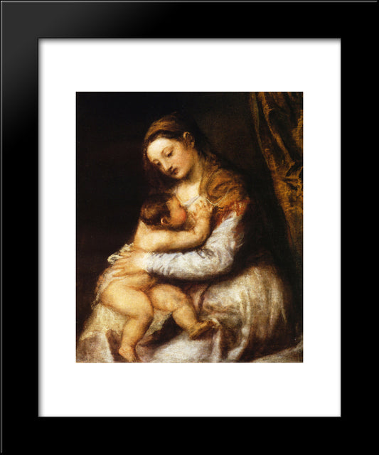 Madonna And Child 20x24 Black Modern Wood Framed Art Print Poster by Titian