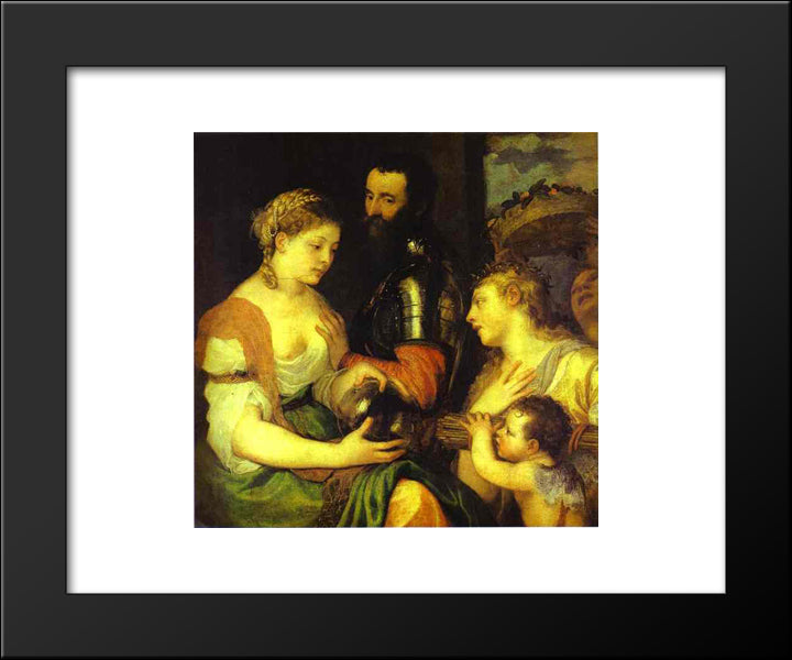 Marriage With Vesta And Hymen As Protectors And Advisers Of The Union Of Venus And Mars 20x24 Black Modern Wood Framed Art Print Poster by Titian