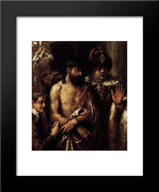 Mocking Of Christ 20x24 Black Modern Wood Framed Art Print Poster by Titian