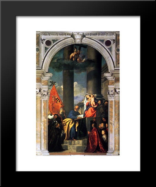 Pesaros Madonna 20x24 Black Modern Wood Framed Art Print Poster by Titian