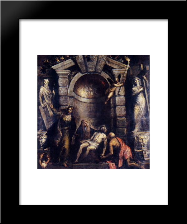 Pieta 20x24 Black Modern Wood Framed Art Print Poster by Titian