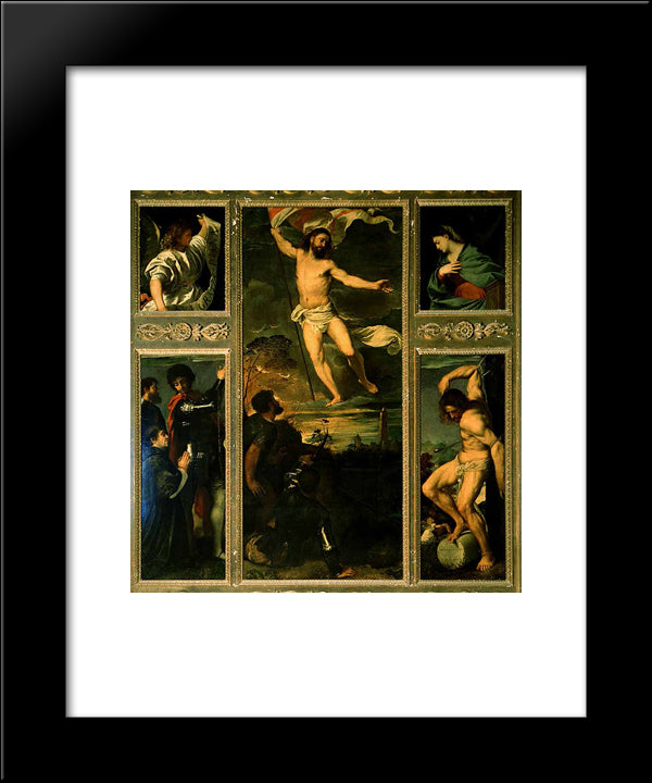 Polyptych Of The Resurrection 20x24 Black Modern Wood Framed Art Print Poster by Titian