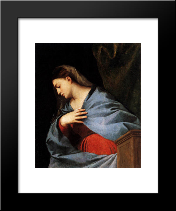 Polyptych Of The Resurrection Virgin Annunciate 20x24 Black Modern Wood Framed Art Print Poster by Titian