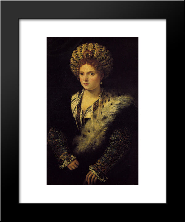 Portrait D`Isabella D`Este 20x24 Black Modern Wood Framed Art Print Poster by Titian