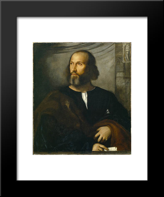 Portrait Of A Bearded Man 20x24 Black Modern Wood Framed Art Print Poster by Titian