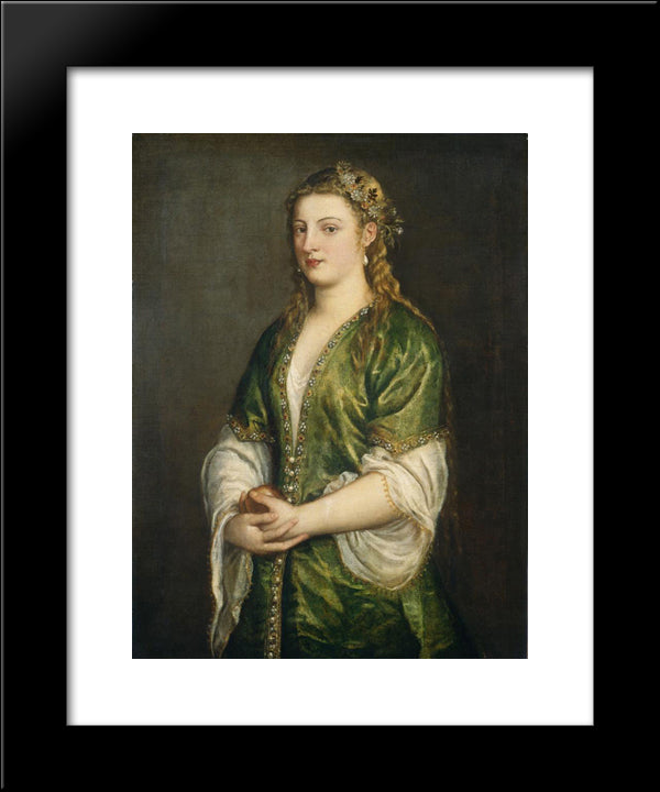 Portrait Of A Lady 20x24 Black Modern Wood Framed Art Print Poster by Titian