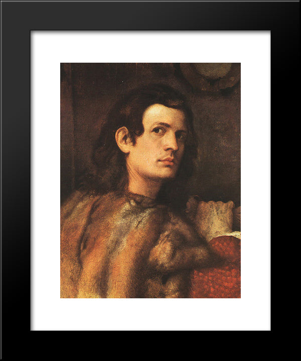 Portrait Of A Man Munich 20x24 Black Modern Wood Framed Art Print Poster by Titian