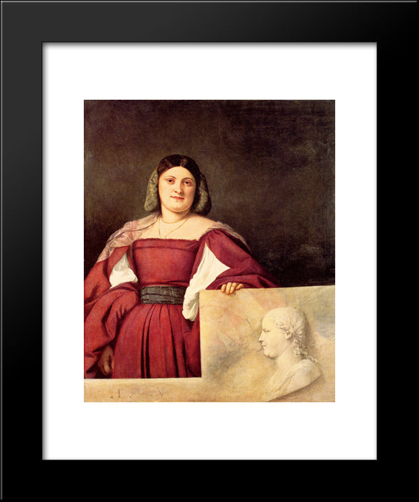 Portrait Of A Woman 20x24 Black Modern Wood Framed Art Print Poster by Titian