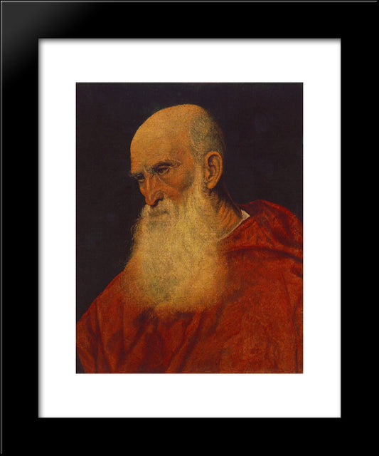 Portrait Of An Old Man (Pietro Cardinal Bembo) 20x24 Black Modern Wood Framed Art Print Poster by Titian