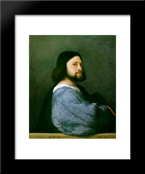 Portrait Of Ariosto 20x24 Black Modern Wood Framed Art Print Poster by Titian