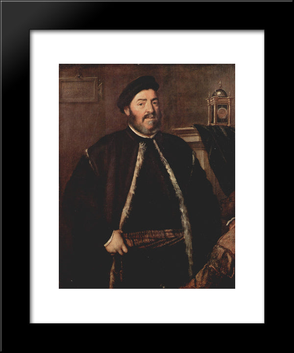 Portrait Of Fabrizio Salvaresio 20x24 Black Modern Wood Framed Art Print Poster by Titian