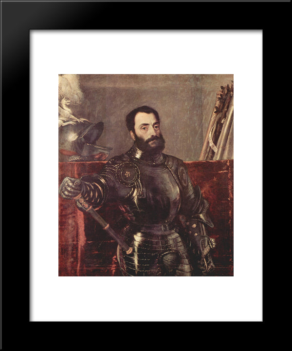 Portrait Of Francesco Maria Della Rovere 20x24 Black Modern Wood Framed Art Print Poster by Titian