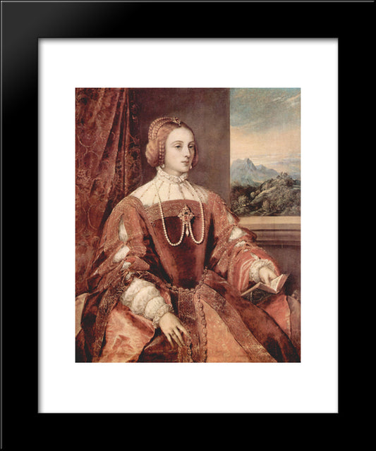 Portrait Of Isabella Of Portugal, Wife Of Holy Roman Emperor Charles V 20x24 Black Modern Wood Framed Art Print Poster by Titian