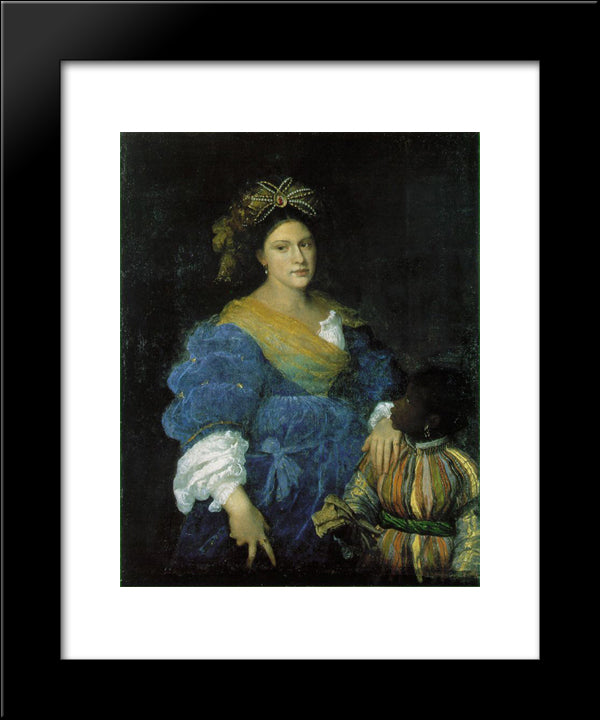 Portrait Of Laura De Dianti 20x24 Black Modern Wood Framed Art Print Poster by Titian