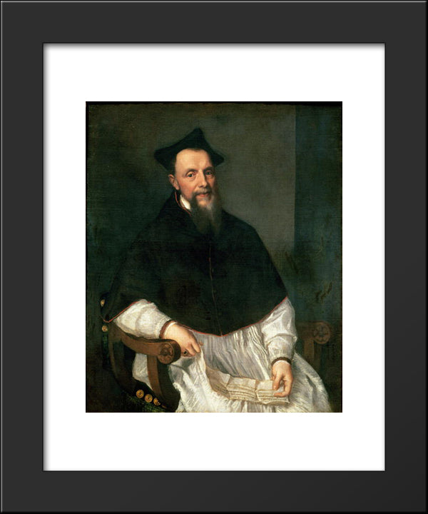 Portrait Of Ludovico Beccadelli 20x24 Black Modern Wood Framed Art Print Poster by Titian