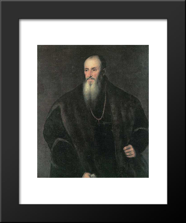 Portrait Of Nicolas Perrenot Of Granvelle 20x24 Black Modern Wood Framed Art Print Poster by Titian