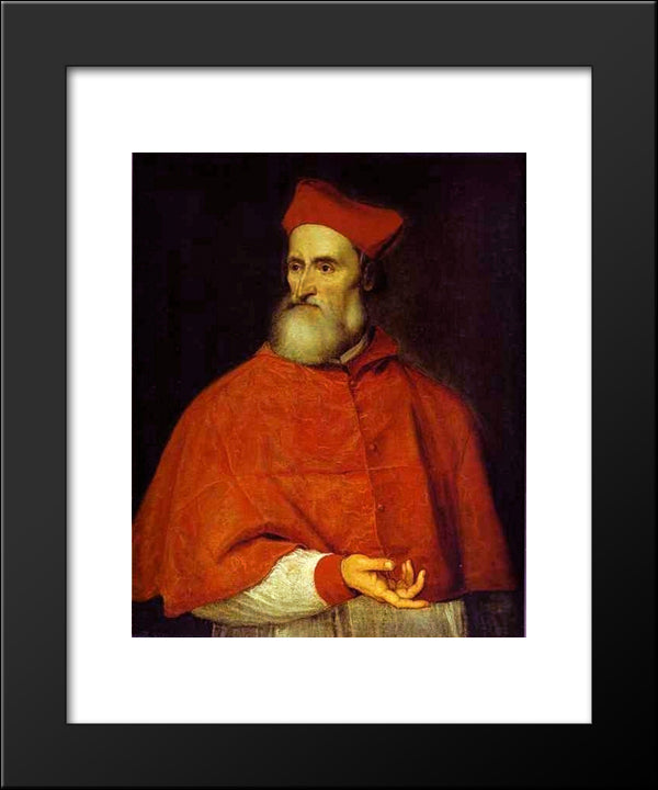 Portrait Of Pietro Bembo 20x24 Black Modern Wood Framed Art Print Poster by Titian