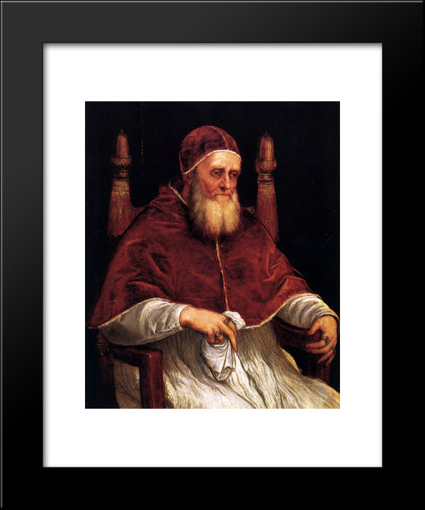 Portrait Of Pope Julius Ii 20x24 Black Modern Wood Framed Art Print Poster by Titian