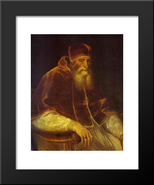 Portrait Of Pope Paul Iii 20x24 Black Modern Wood Framed Art Print Poster by Titian