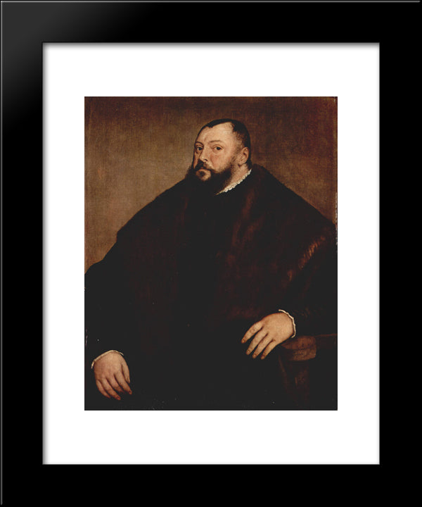 Portrait Of The Great Elector John Frederick Of Saxony 20x24 Black Modern Wood Framed Art Print Poster by Titian