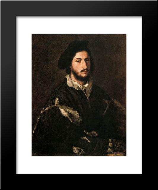 Portrait Of Vincenzo Mosti 20x24 Black Modern Wood Framed Art Print Poster by Titian