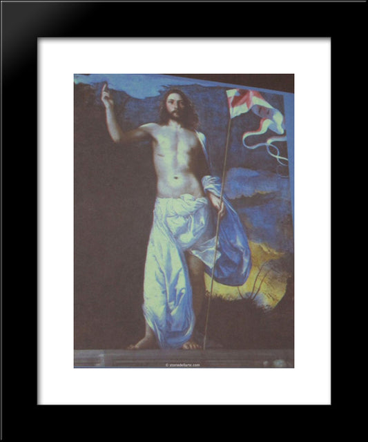 Risen Christ 20x24 Black Modern Wood Framed Art Print Poster by Titian