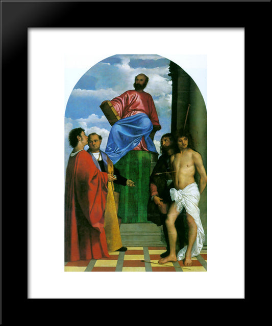 Saint Mark Enthroned 20x24 Black Modern Wood Framed Art Print Poster by Titian