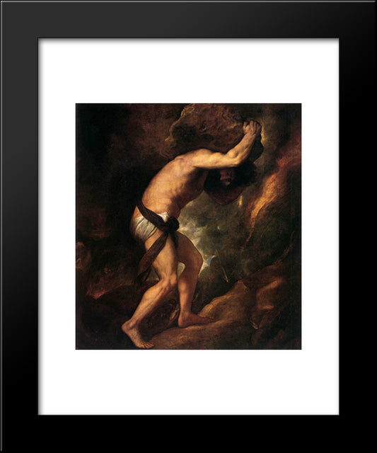 Sisyphus 20x24 Black Modern Wood Framed Art Print Poster by Titian