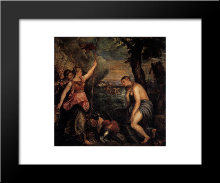 Spain Succouring Religion 20x24 Black Modern Wood Framed Art Print Poster by Titian