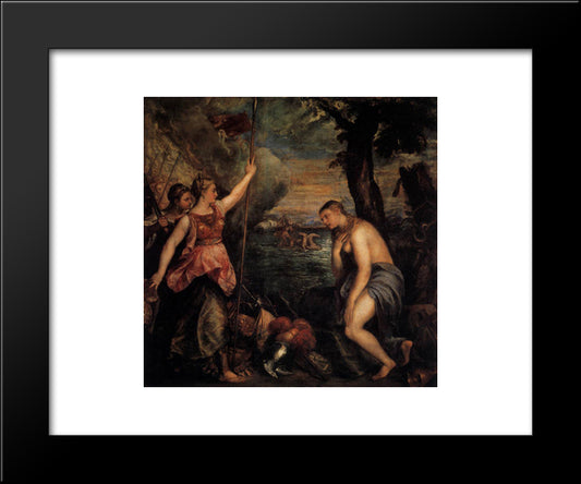 Spain Succouring Religion 20x24 Black Modern Wood Framed Art Print Poster by Titian