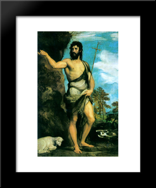 St. John The Baptist 20x24 Black Modern Wood Framed Art Print Poster by Titian