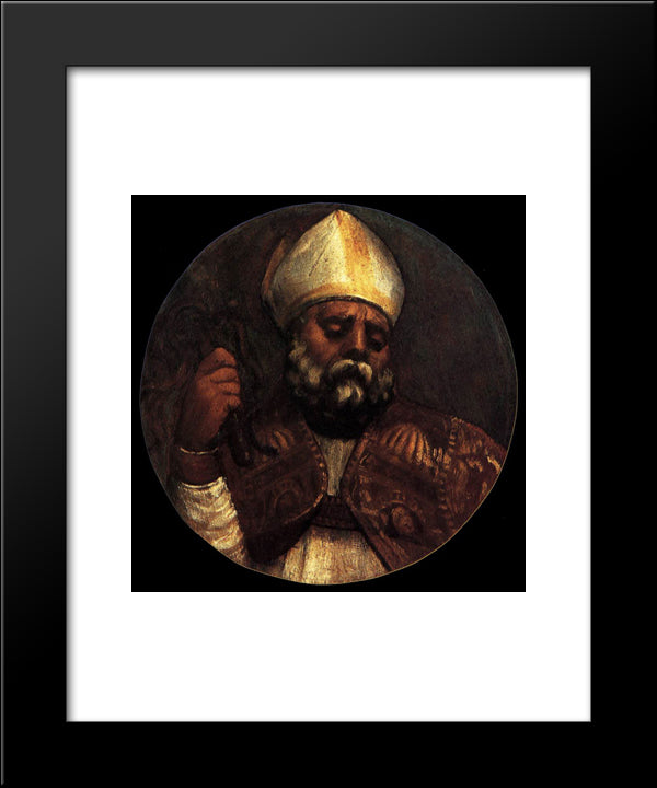 St Ambrose 20x24 Black Modern Wood Framed Art Print Poster by Titian