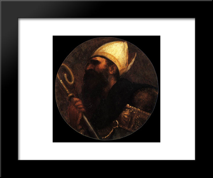 St Augustine 20x24 Black Modern Wood Framed Art Print Poster by Titian