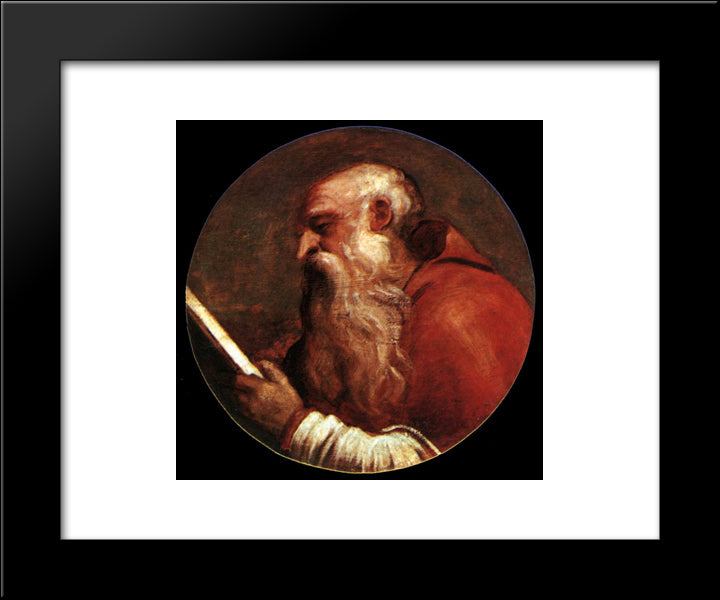 St Jerome 20x24 Black Modern Wood Framed Art Print Poster by Titian