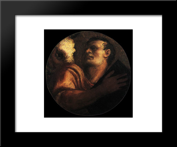 St Luke 20x24 Black Modern Wood Framed Art Print Poster by Titian