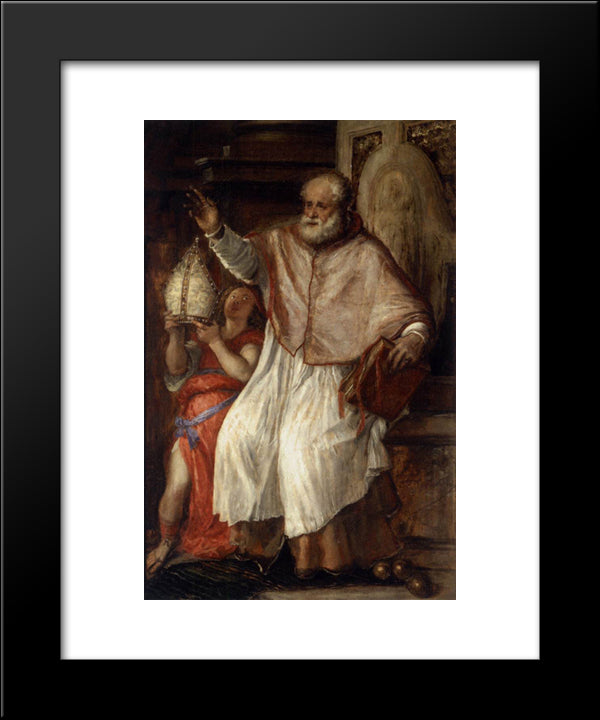 St Nicholas 20x24 Black Modern Wood Framed Art Print Poster by Titian