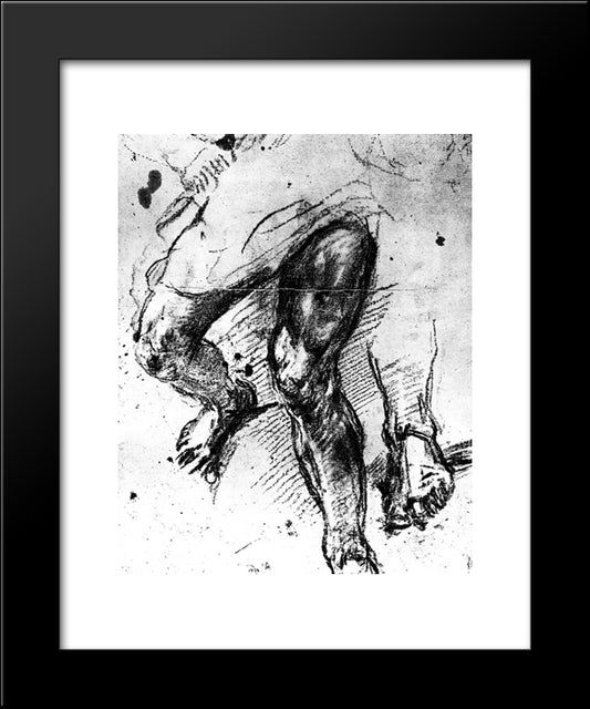 Study Of Legs 20x24 Black Modern Wood Framed Art Print Poster by Titian