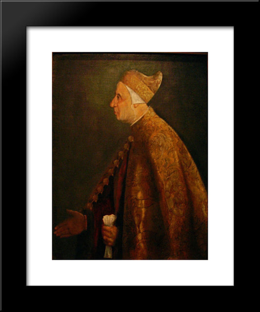 The Doge Niccolo Marcello 20x24 Black Modern Wood Framed Art Print Poster by Titian