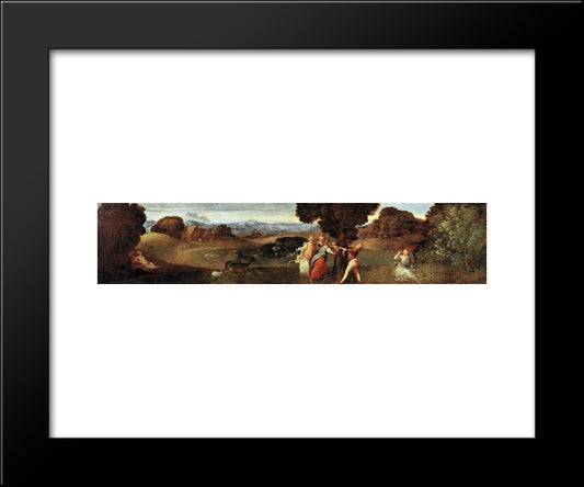 The Birth Of Adonis 20x24 Black Modern Wood Framed Art Print Poster by Titian