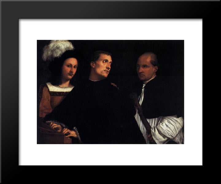 The Concert 20x24 Black Modern Wood Framed Art Print Poster by Titian