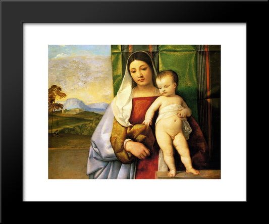 The Gipsy Madonna 20x24 Black Modern Wood Framed Art Print Poster by Titian