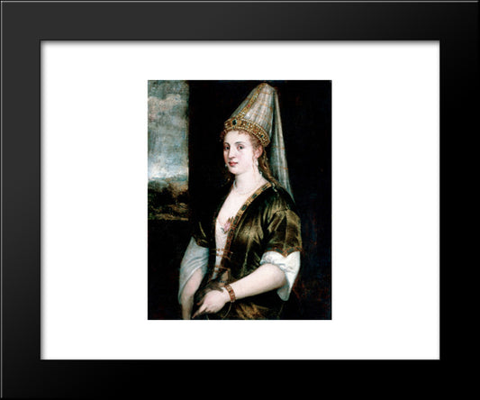 The Red Sultana 20x24 Black Modern Wood Framed Art Print Poster by Titian